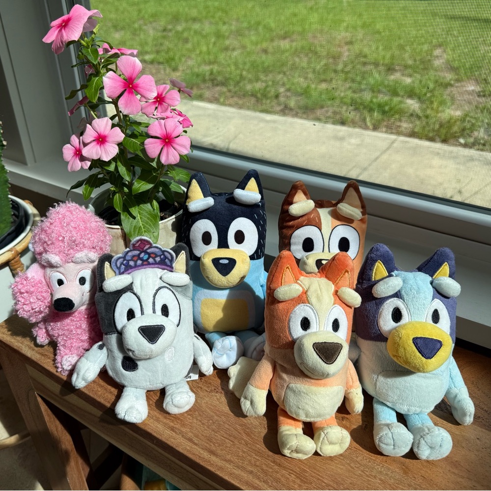 EUC (Like New!) Complete Bluey Family with friends Muffin and Coco 💙💗